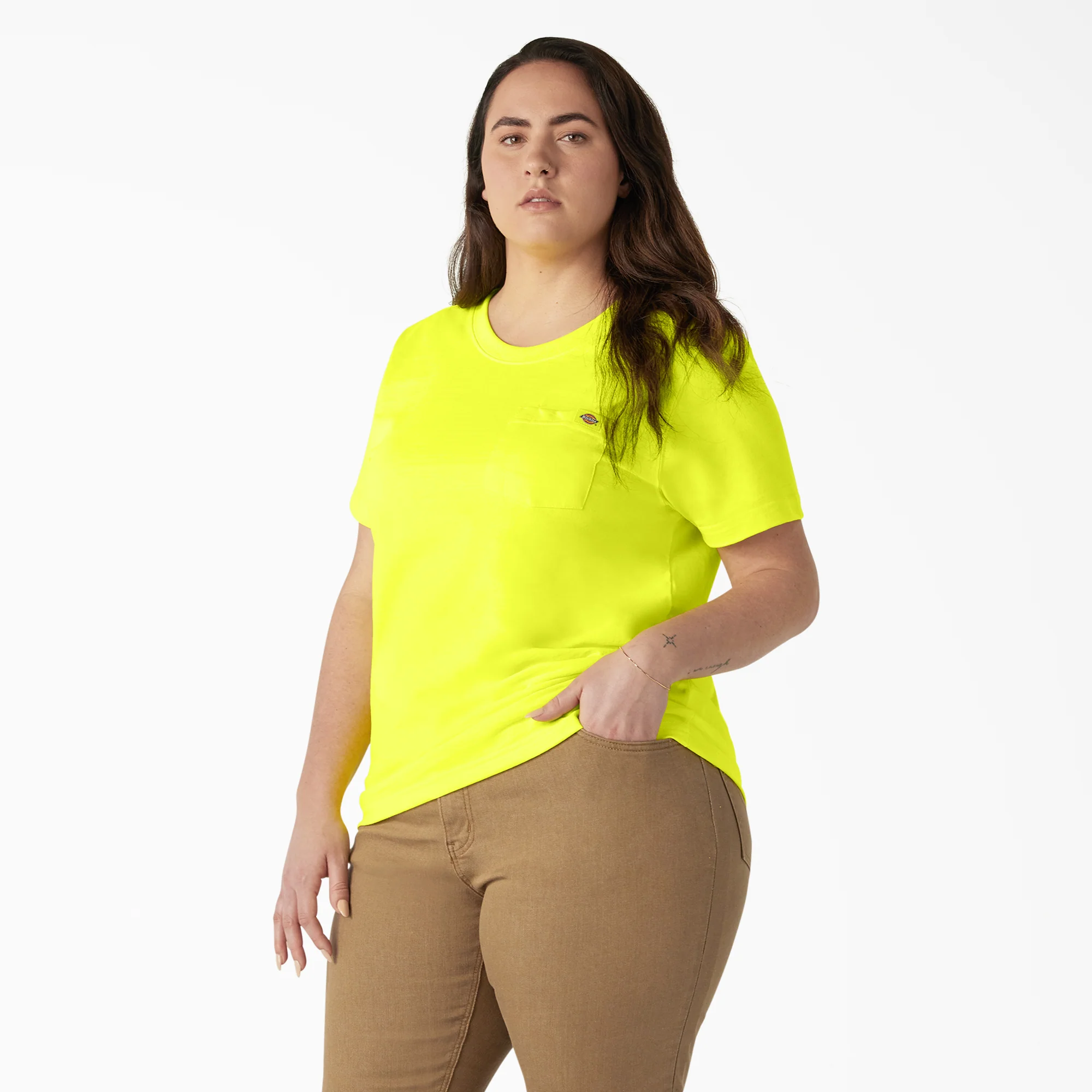 Women's Plus Heavyweight Short Sleeve Pocket T-Shirt - Image 3