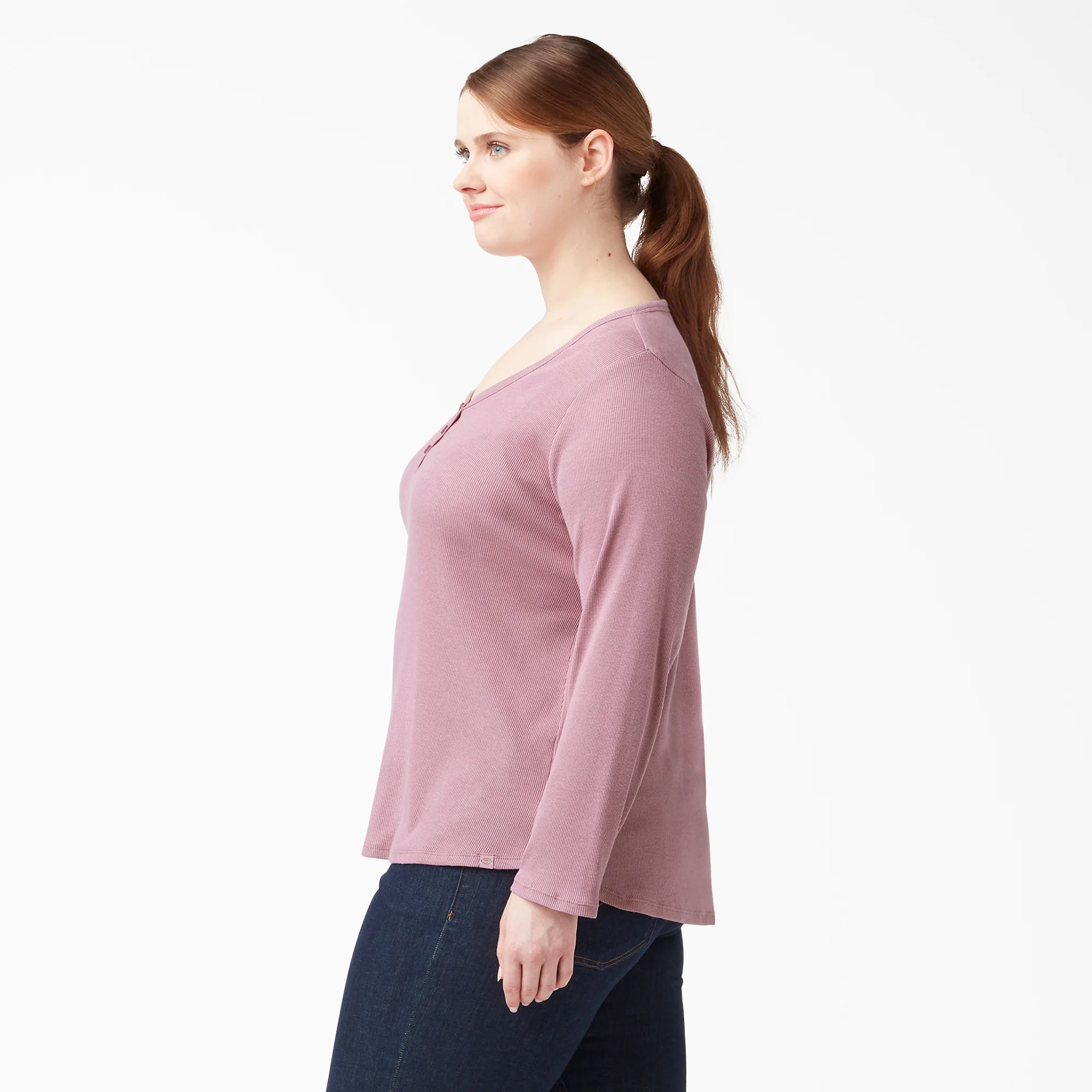 Women's Plus Henley Long Sleeve Shirt - Image 3