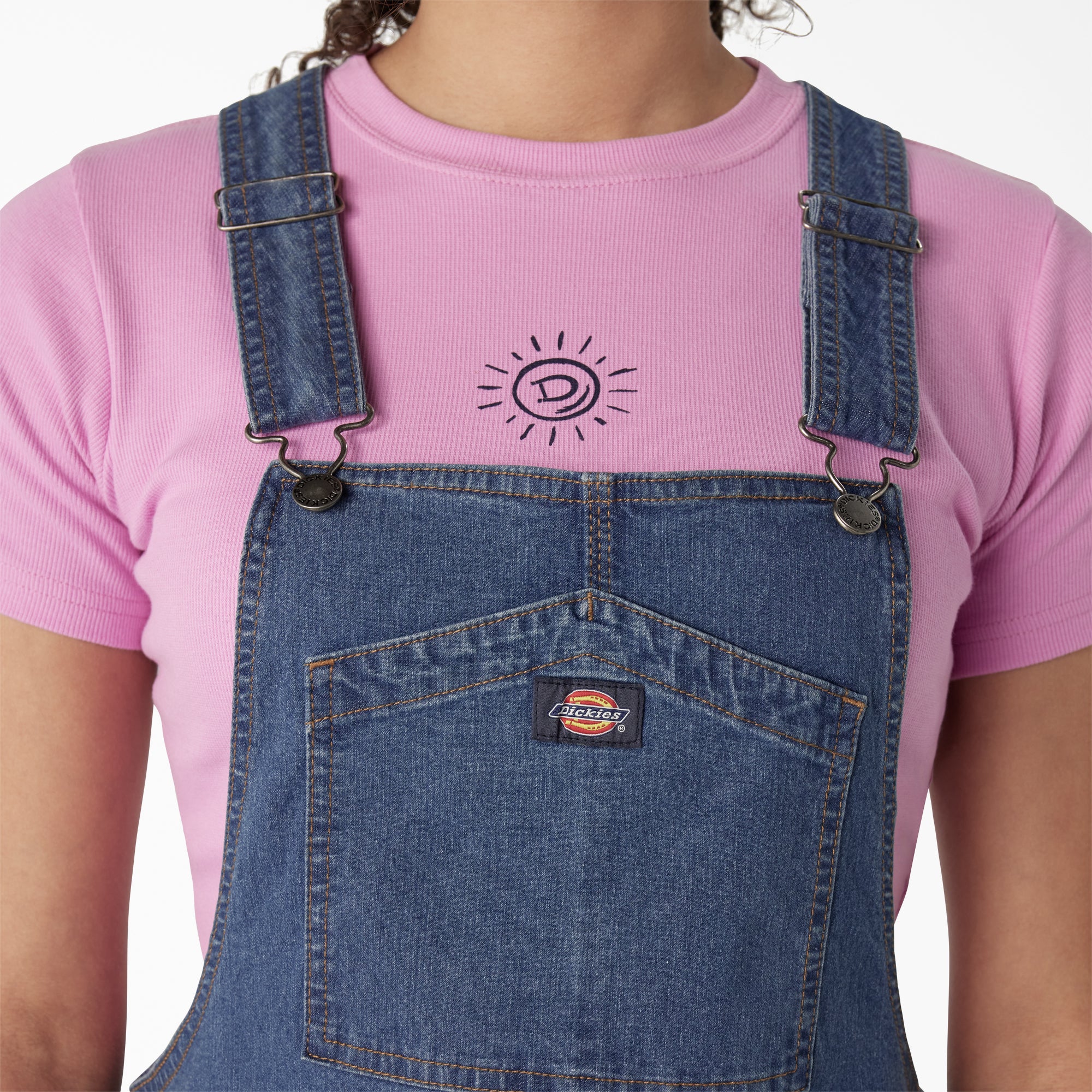 Women's Regular Fit Denim Bib Overall Dress - Image 5