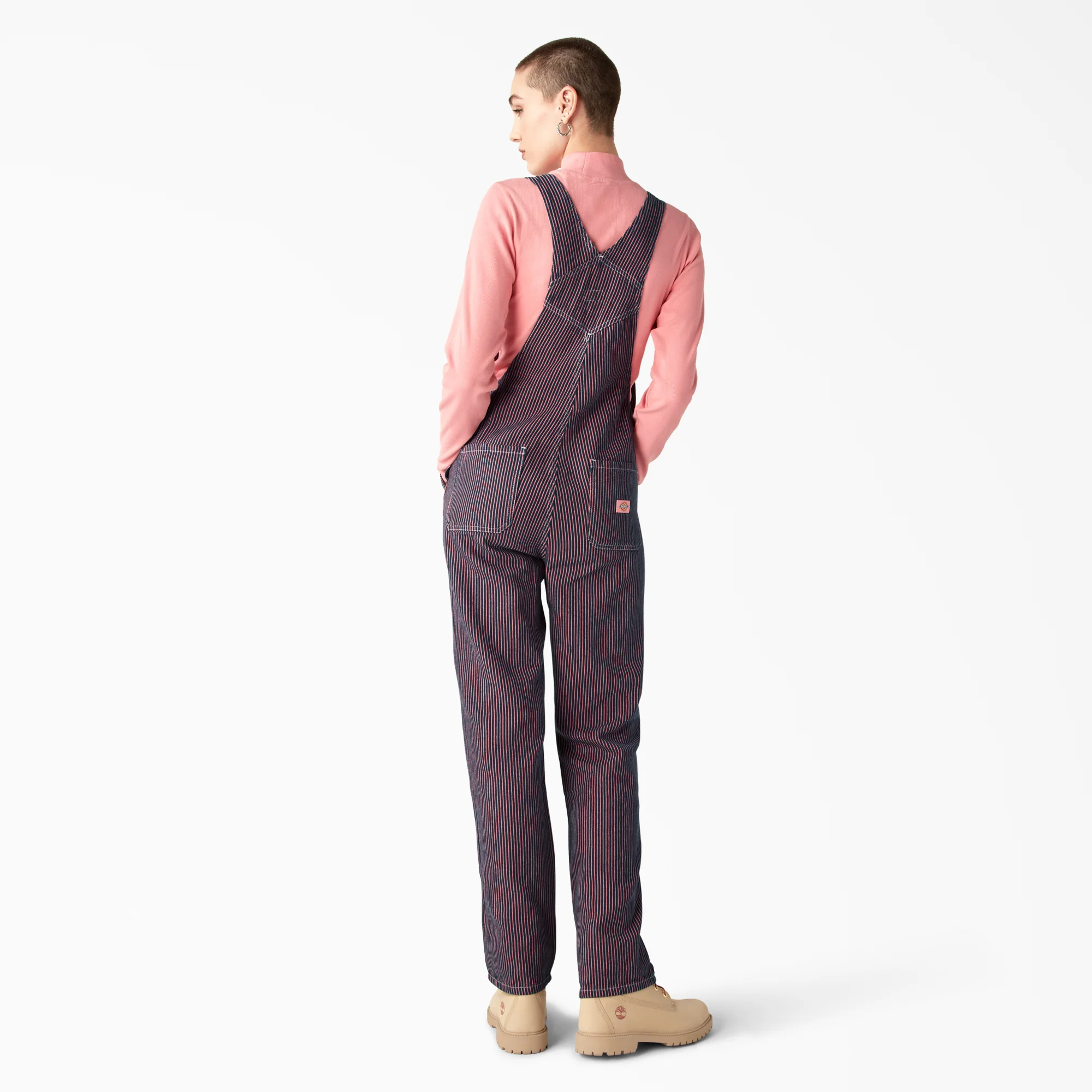 Women's Regular Fit Hickory Stripe Bib Overalls - Image 2