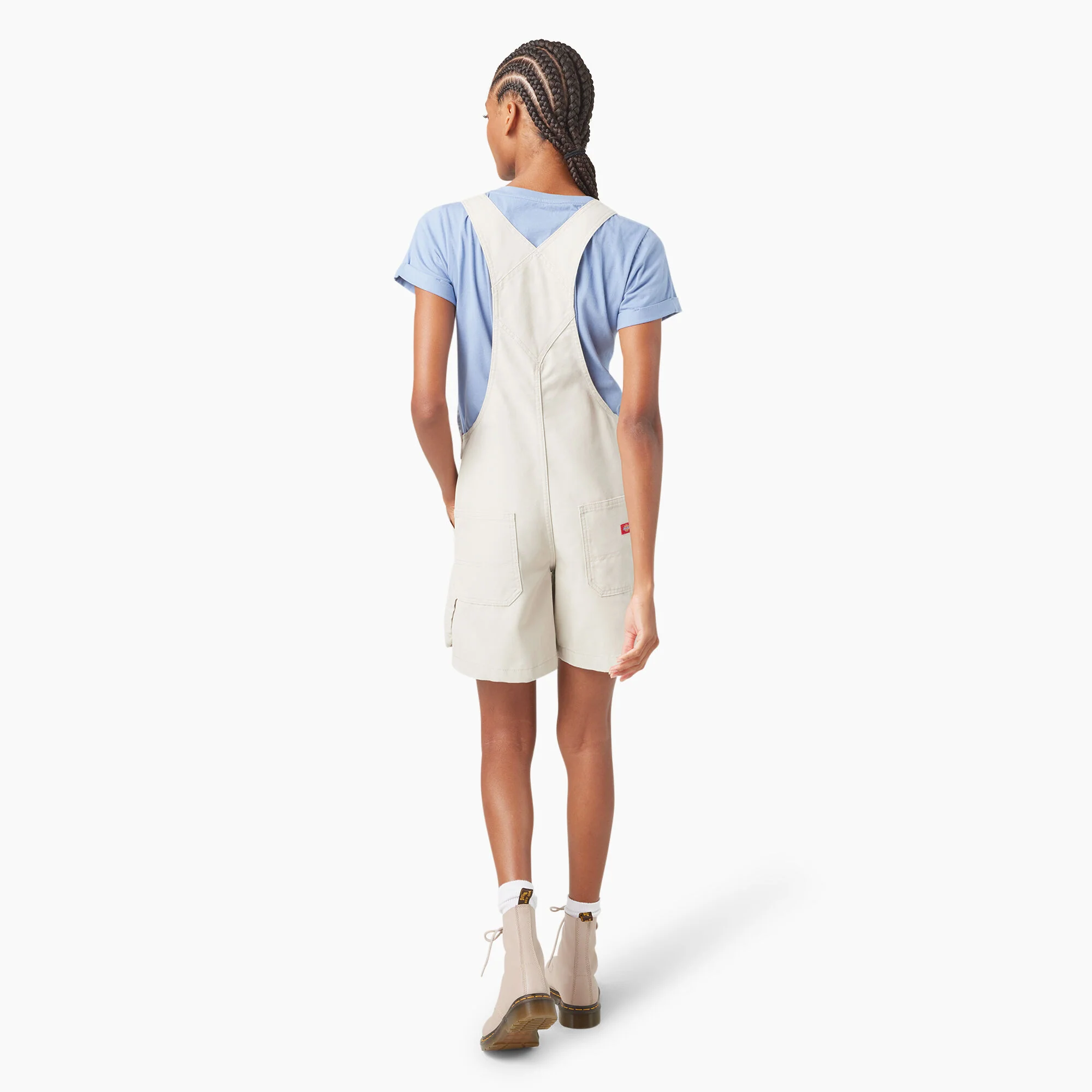 Women's Relaxed Fit Bib Shortalls, 7" - Image 6