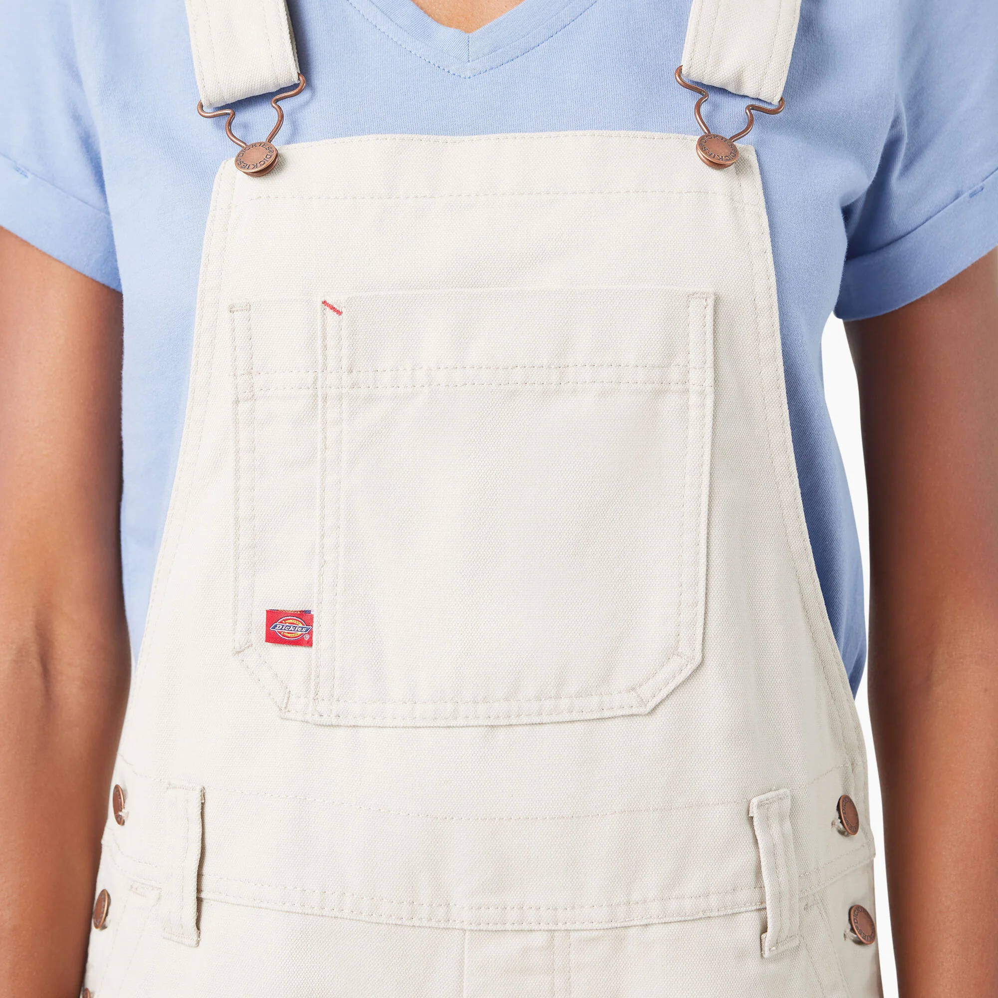 Women's Relaxed Fit Bib Shortalls, 7" - Image 7