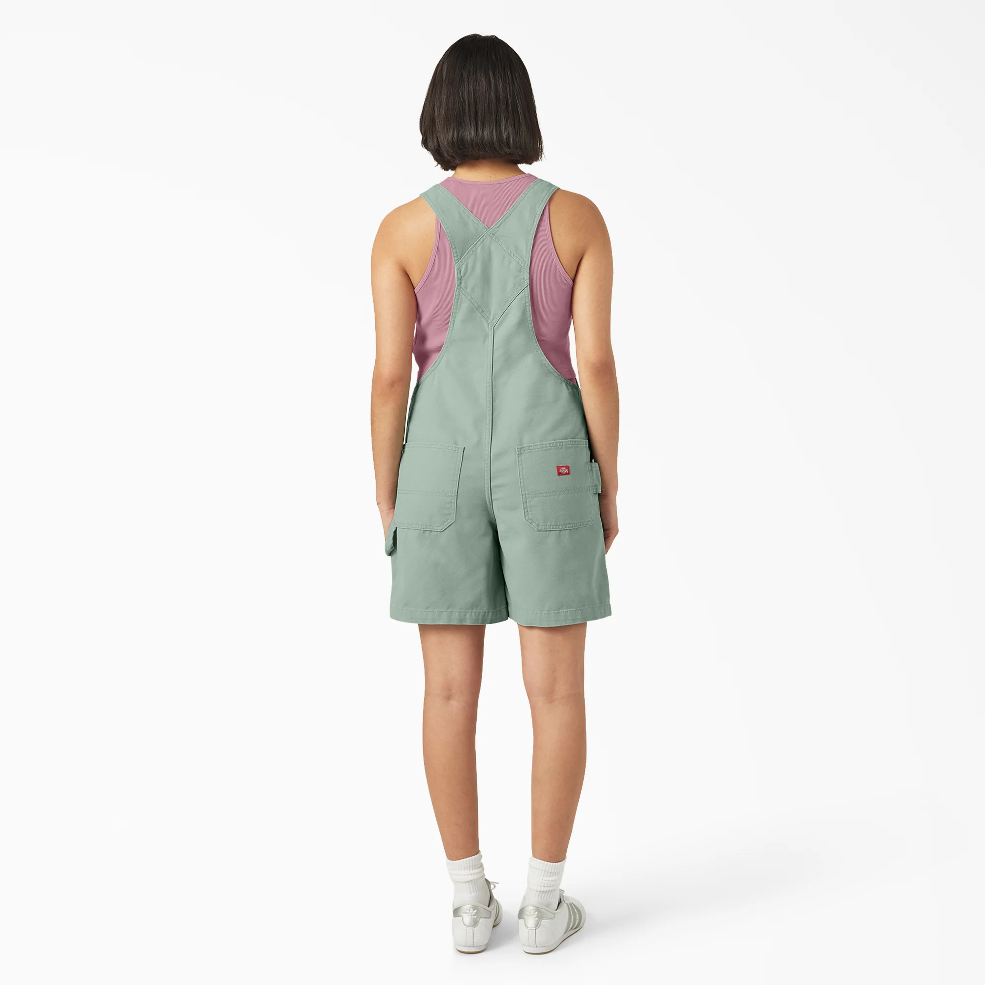 Women's Relaxed Fit Bib Shortalls, 7" - Image 2