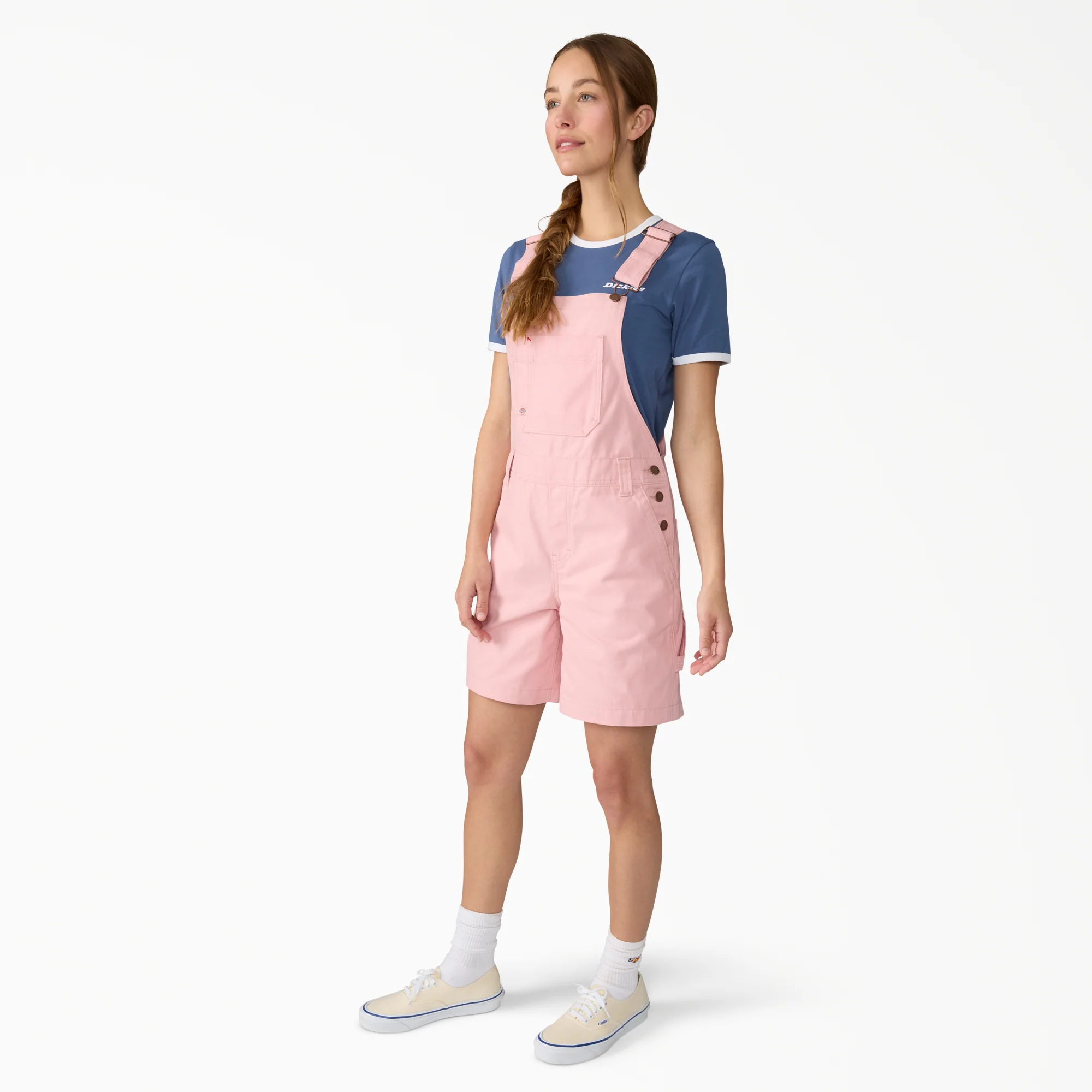 Women's Relaxed Fit Bib Shortalls, 7" - Image 3
