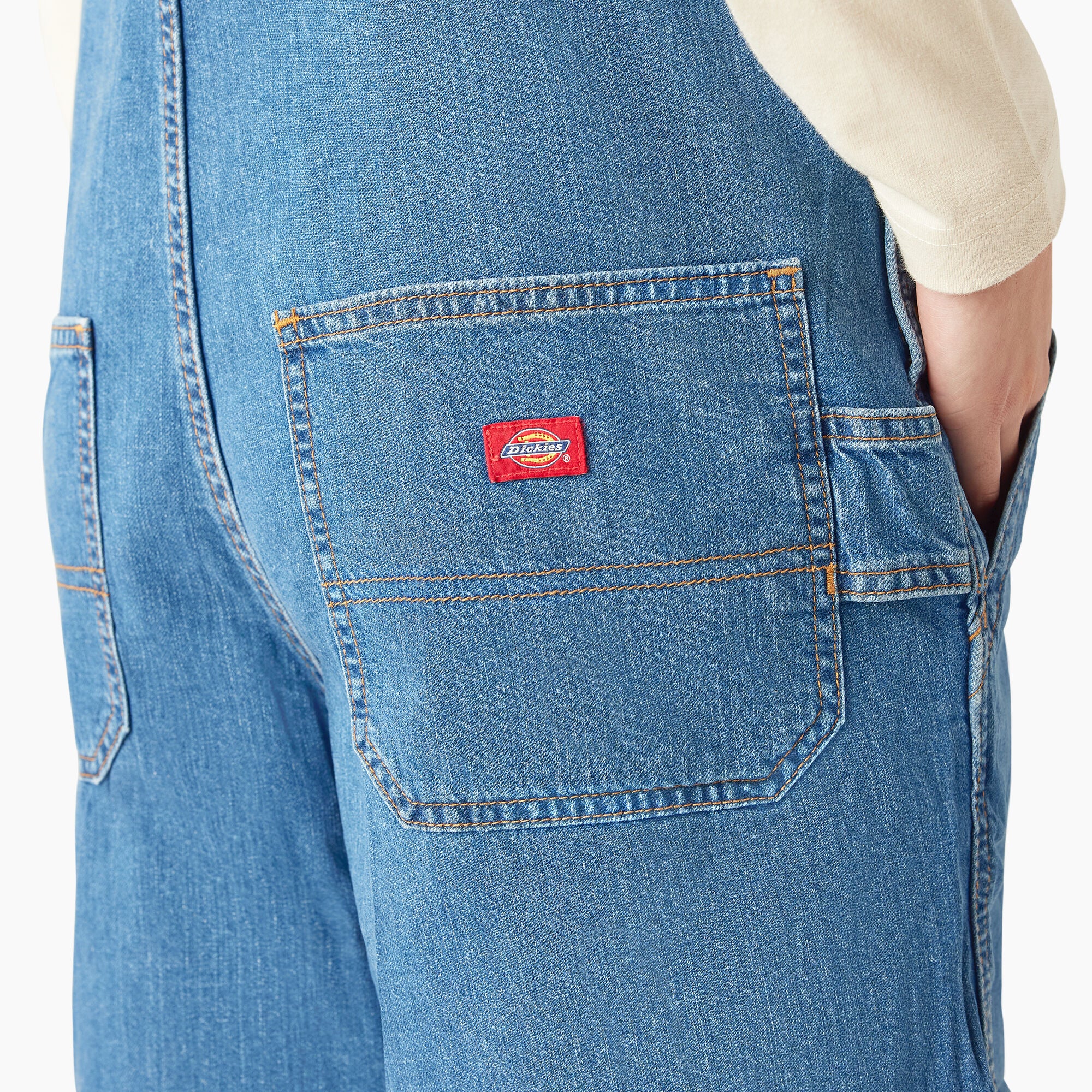 Women's Relaxed Fit Bib Shortalls, 7" - Image 6