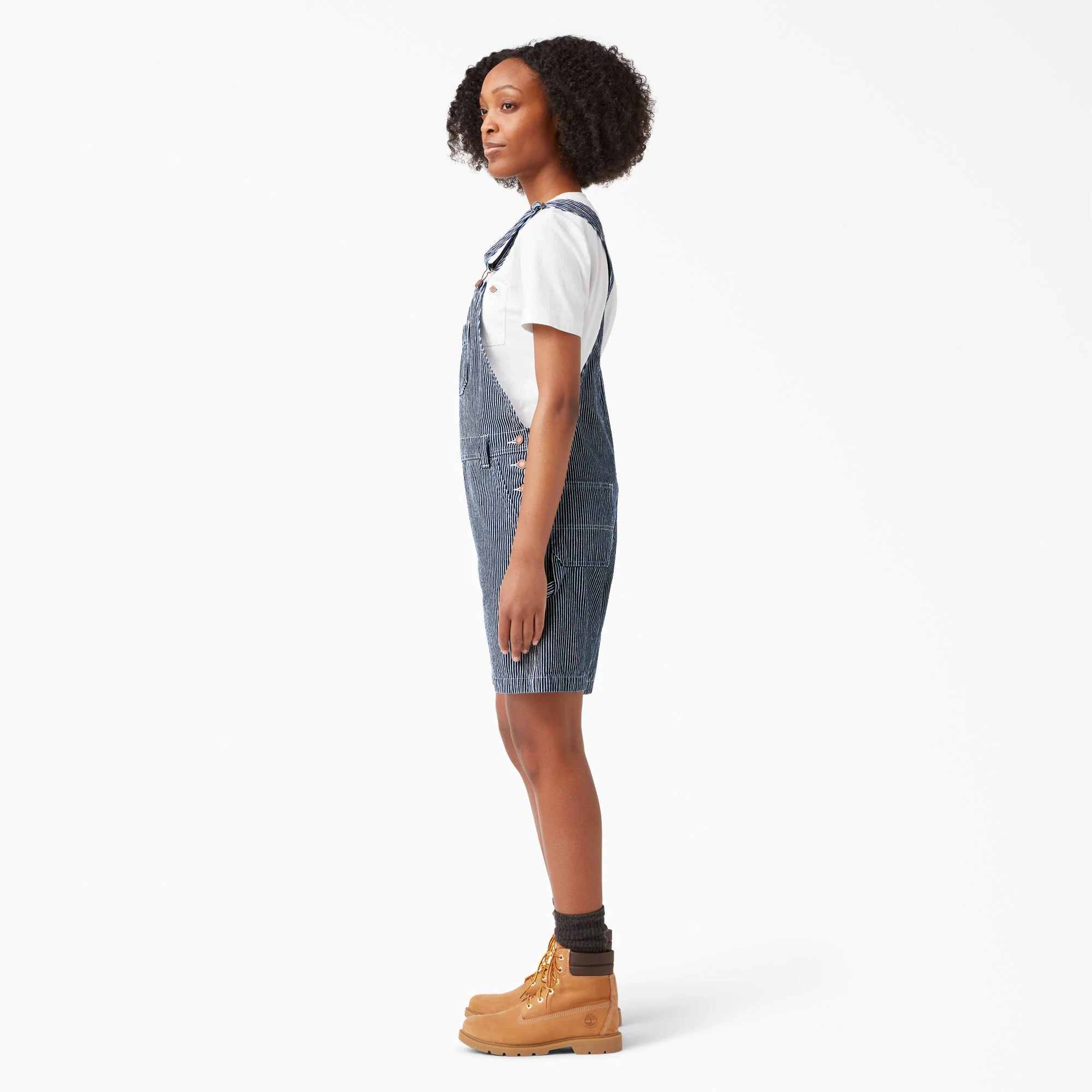 Women's Relaxed Fit Bib Shortalls, 7" - Image 3