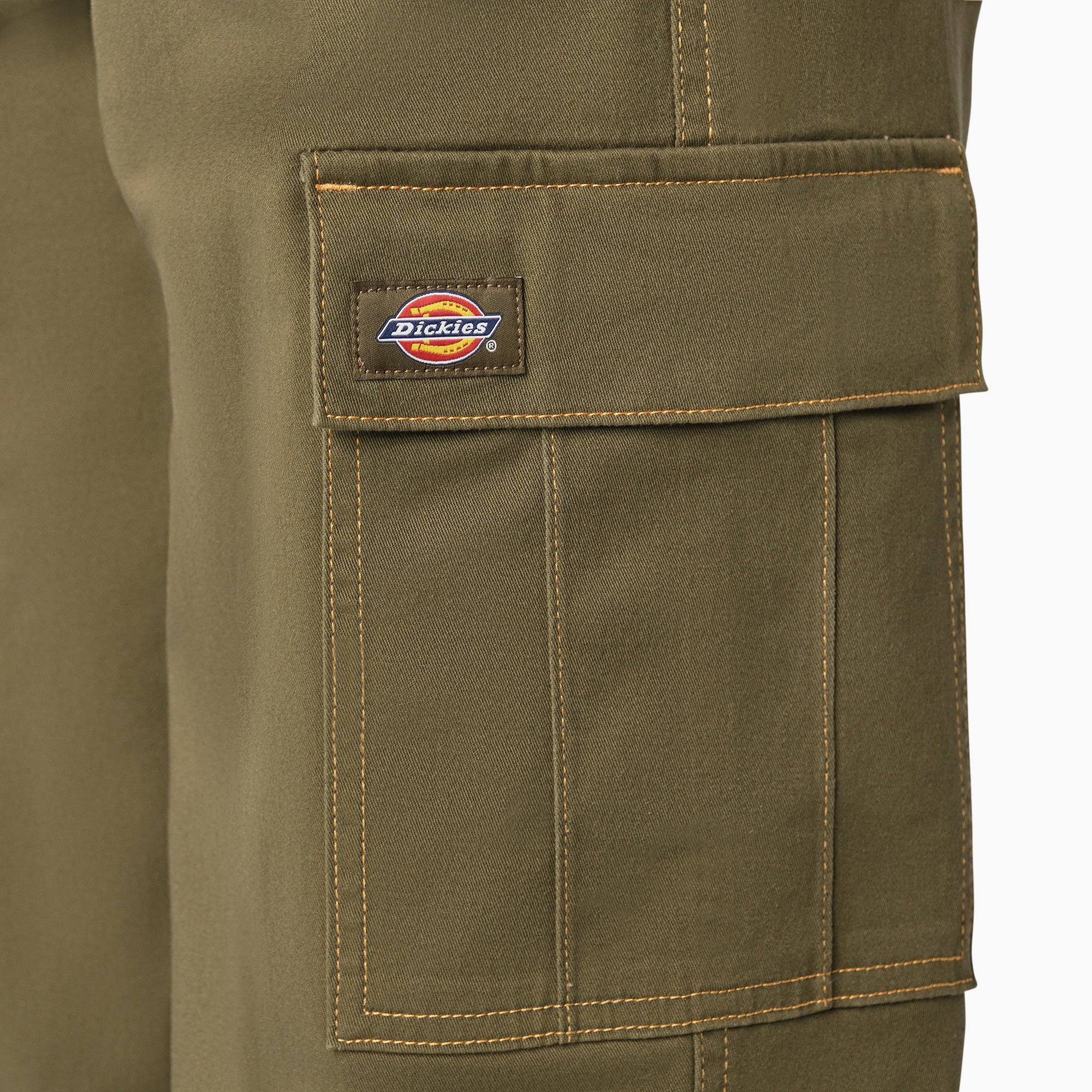 Women's Relaxed Fit Contrast Stitch Cropped Cargo Pants - Image 7