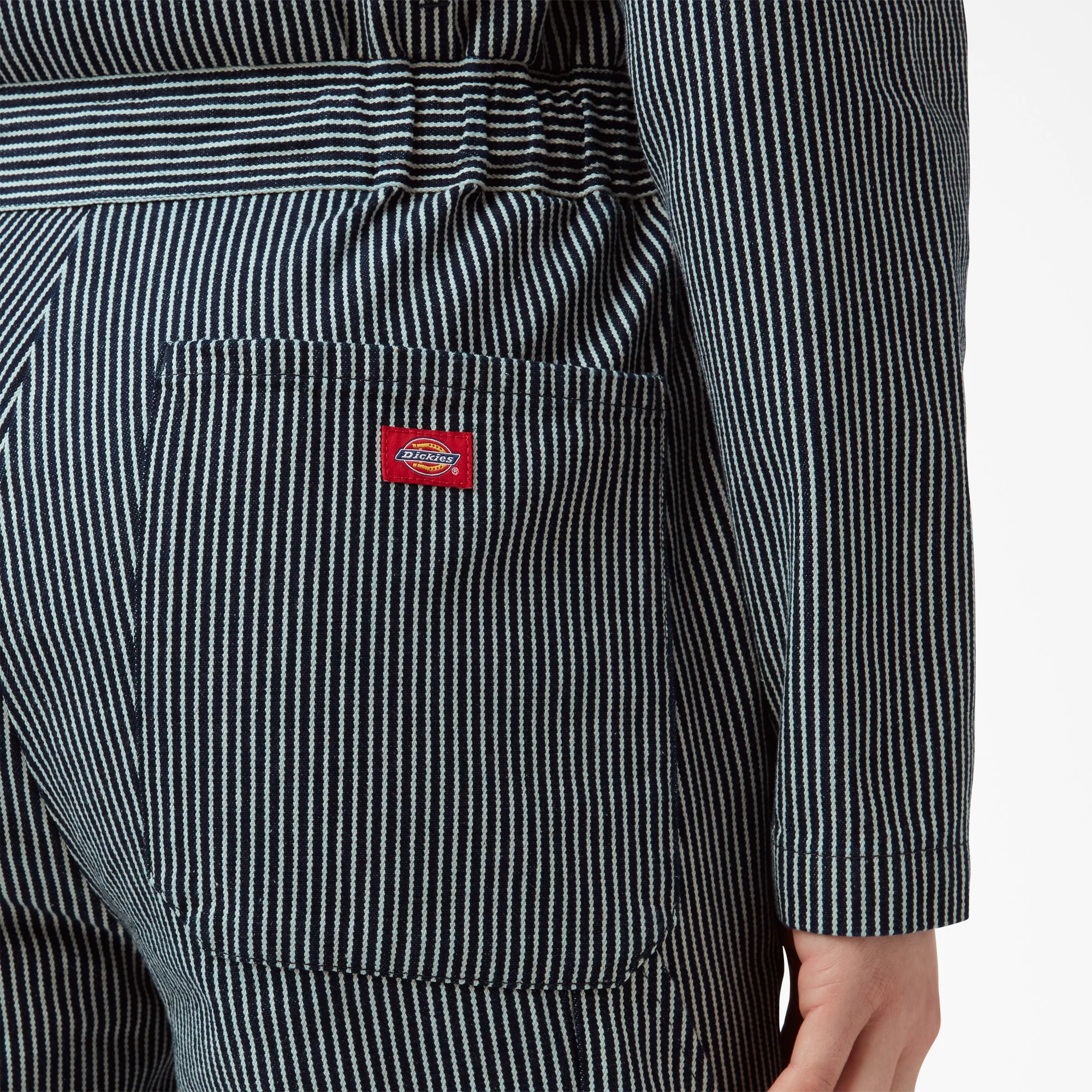Women's Relaxed Fit Long Sleeve Hickory Stripe Coveralls - Image 6