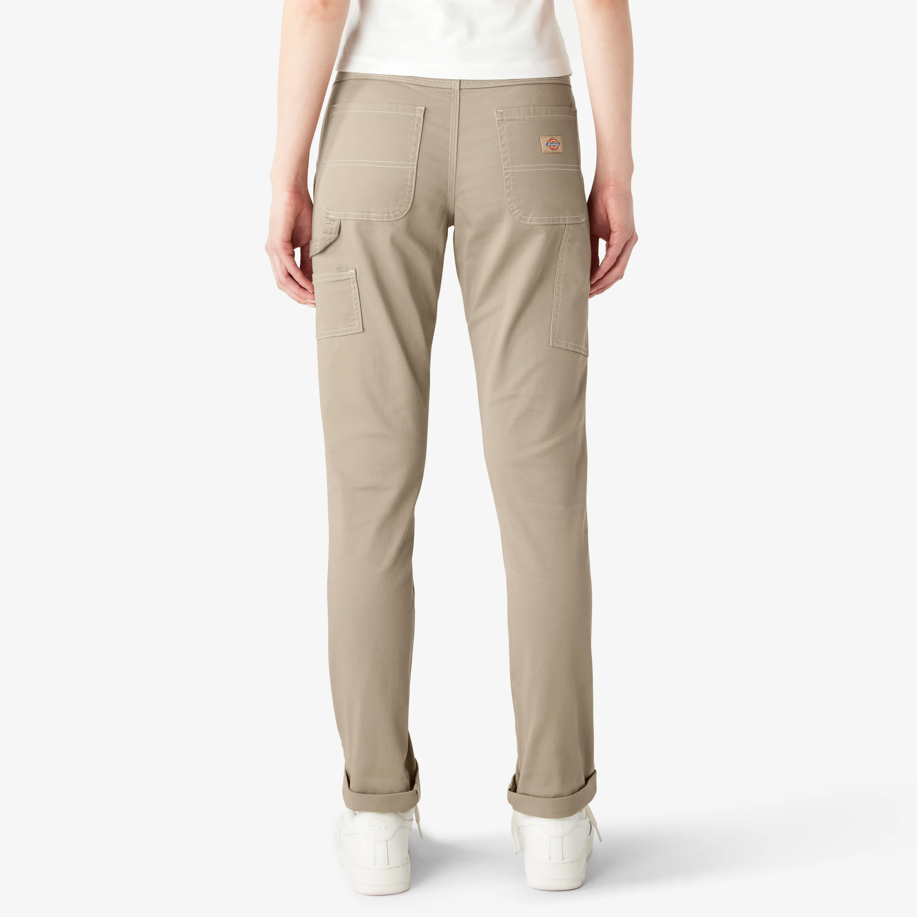 Women's Slim Straight Fit Roll Hem Carpenter Pants - Image 2