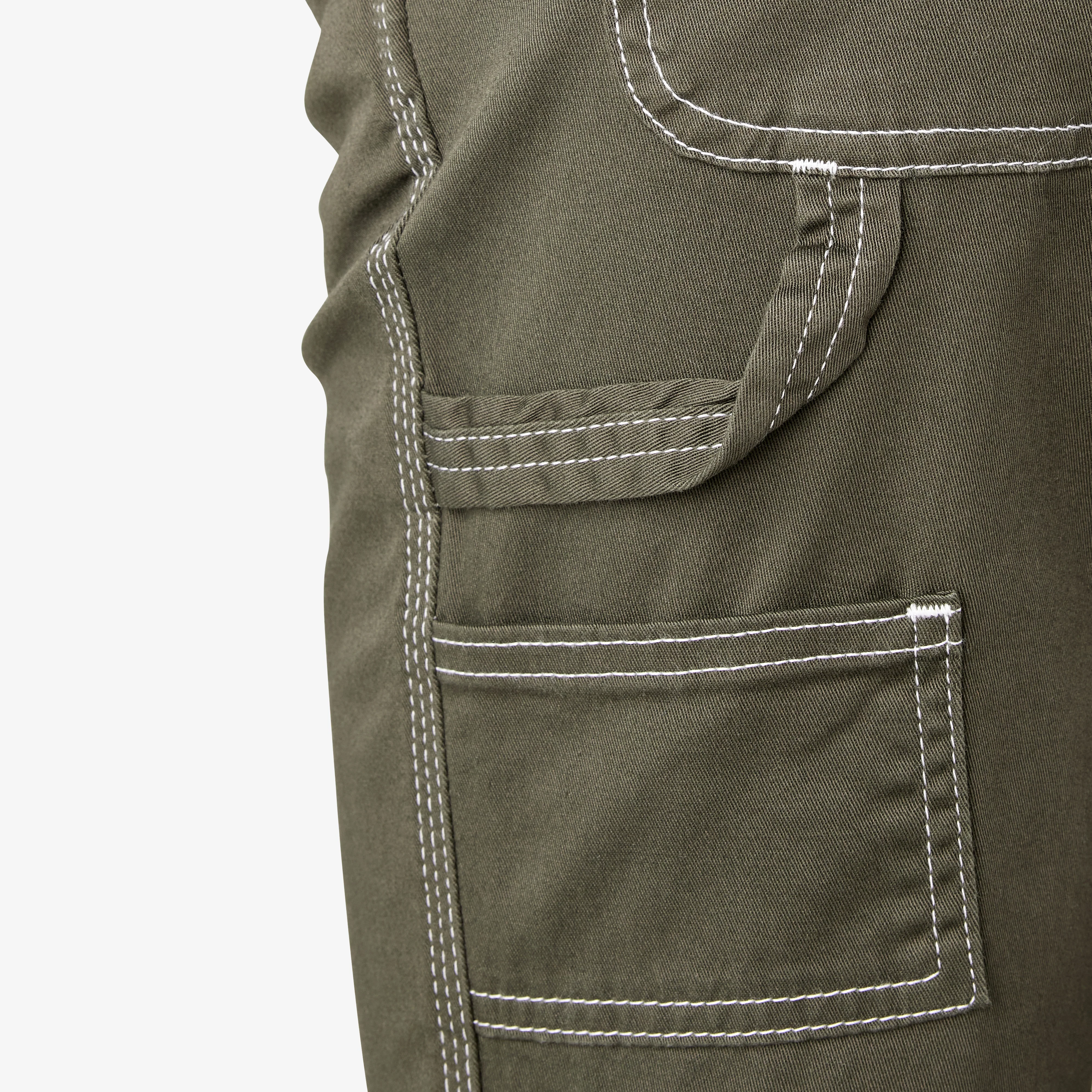 Women's Slim Straight Fit Roll Hem Carpenter Pants - Image 7