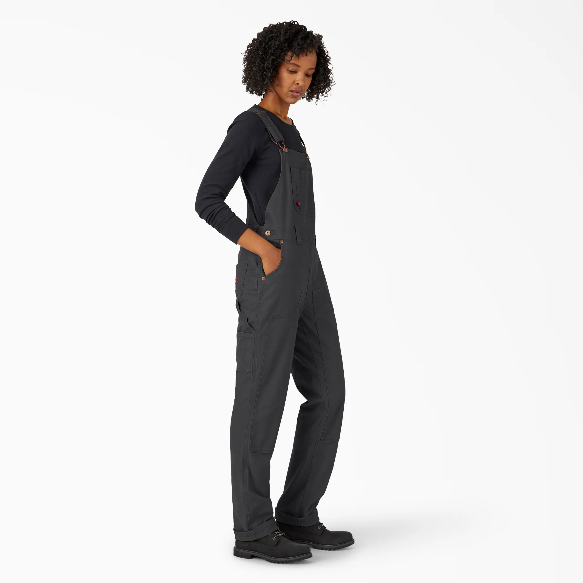 Women's Straight Fit Duck Double Front Bib Overalls - Image 4