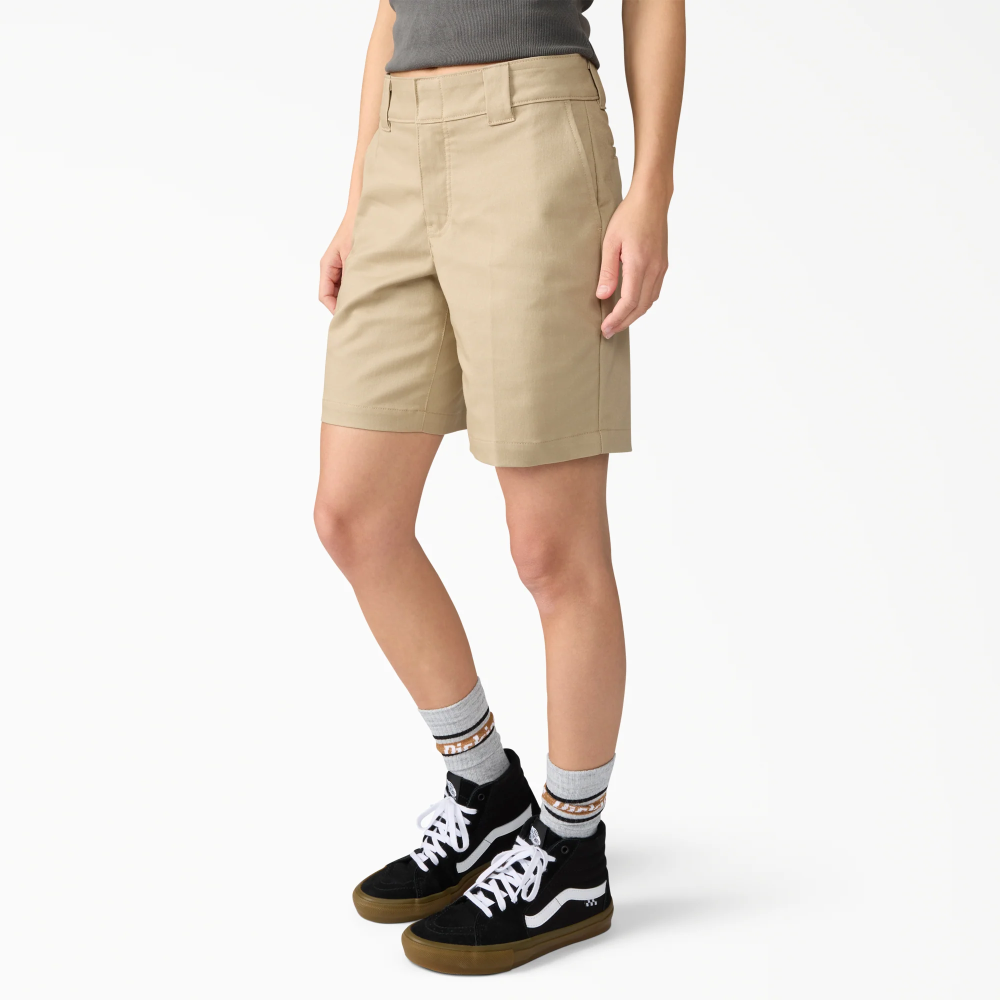 Women's Super Flex Flat Front Shorts, 9" - Image 3