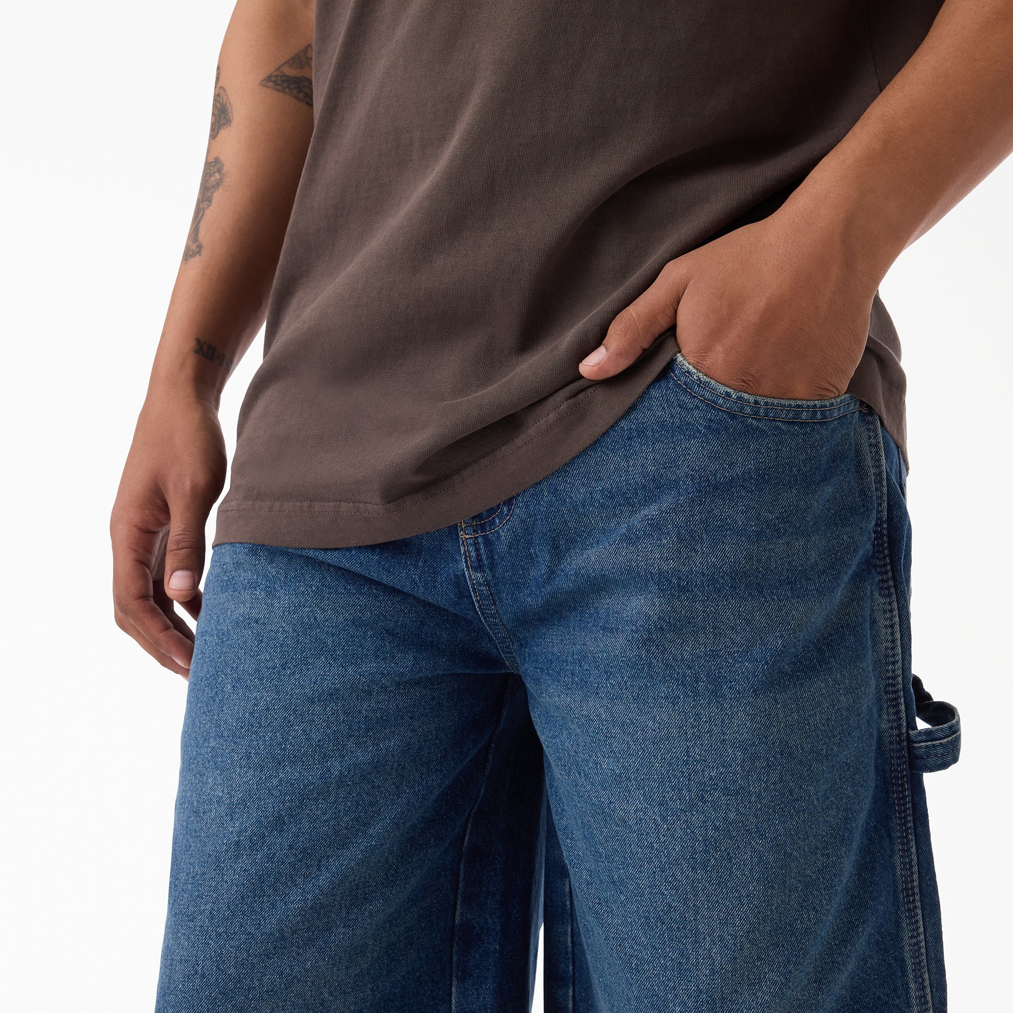 Worn In Relaxed Carpenter Denim Shorts, 13" - Image 5