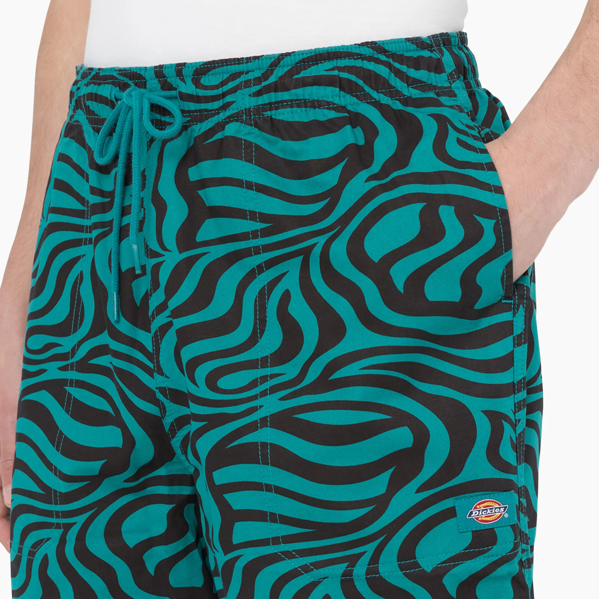 Zebra Print Modern Fit Drawstring Shorts, 6" - Image 6